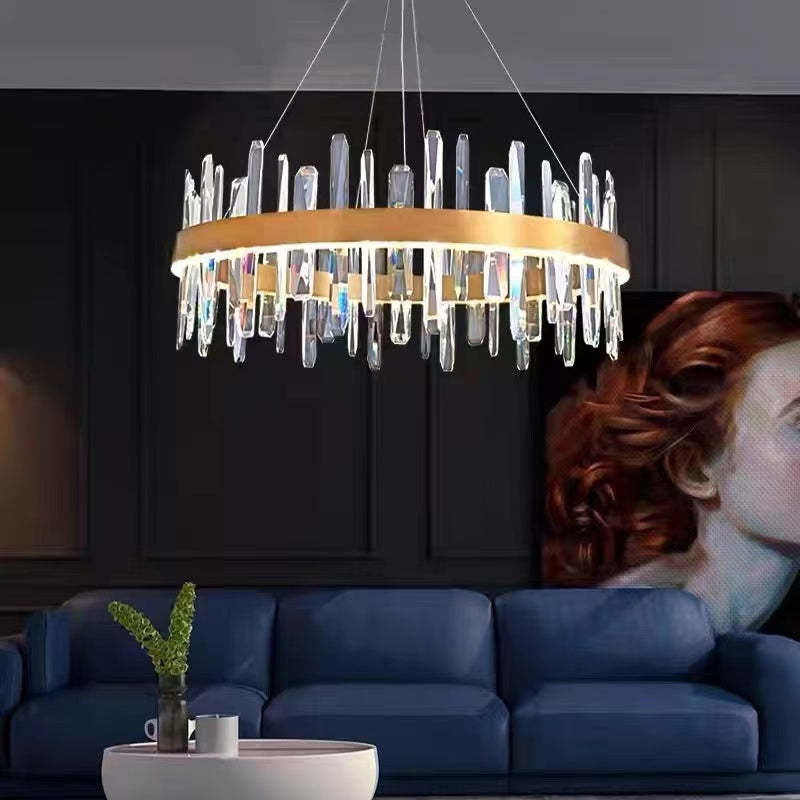 Kristy Modern Crystal Ring Chandelier Black&Gold