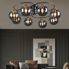Valentina Nordic Bubble Glass Ceiling Light, Gray/Amber