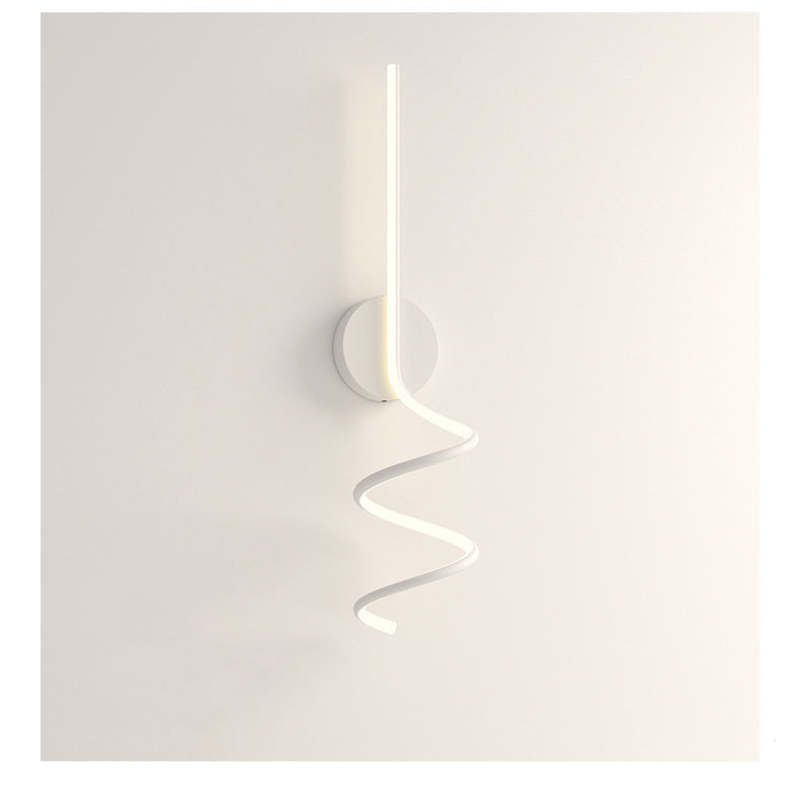 Arisha Modern LED Art Interior Wall Light Spiral, Black & White