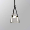 Valentina Modern Nordic Leather/Glass Pendant Light, Grey/White