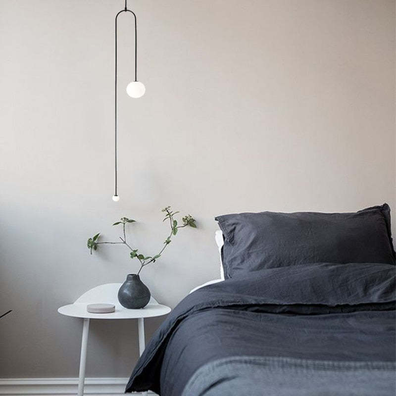 Arisha Minimalist Linear Mobile Pendant Light, Black