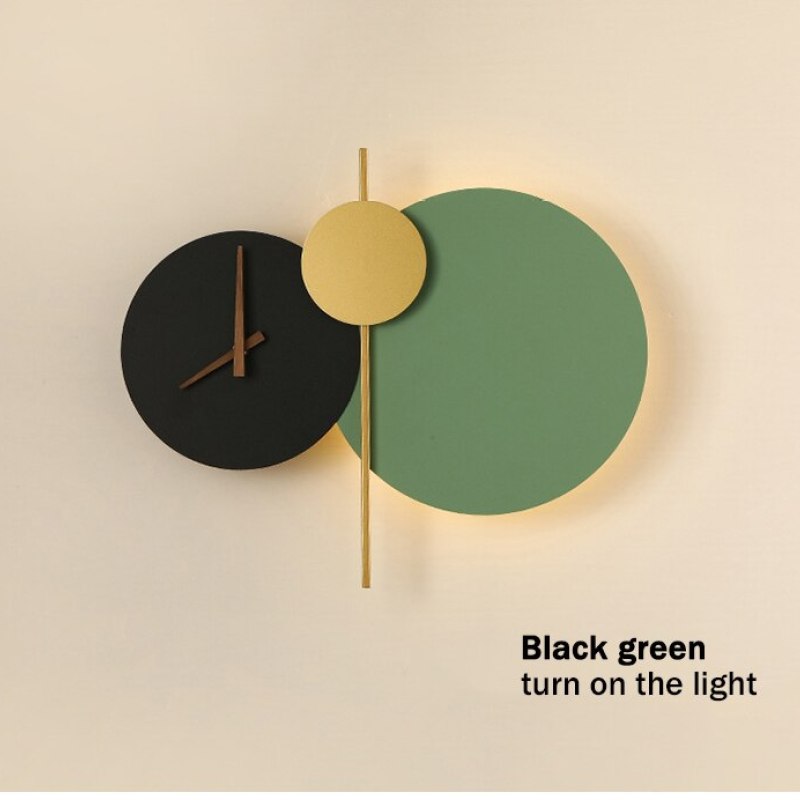 Arisha Modern Clock Metal Painted Wall Light LED Light Bedroom