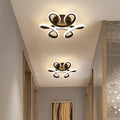 Fael Modern Flower Shape Metal Ceiling Light, Black/White, Hallway