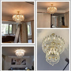 Arisha Luxury Feather Crystal Chandelier, Living Room