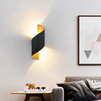 Travin Modern Conch Shape Spiral Outdoor Wall Lamp, Black/White/Gold