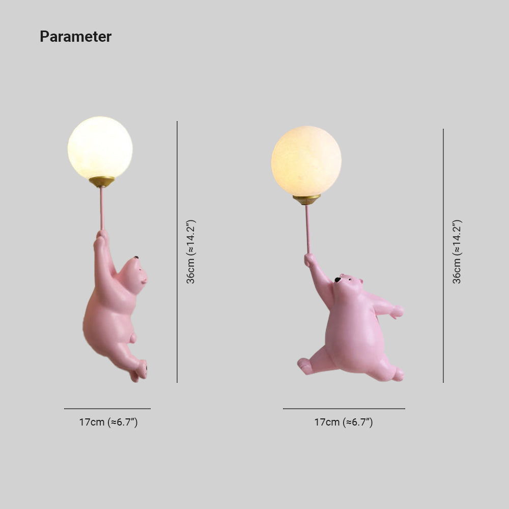 Bear Balloon Wall Light Ours Ballon Modern Animale Living Room - 4