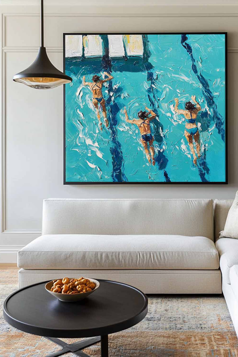Swimmers Summer Energy Oil Painting