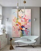3D Textured Floral Impasto Painting Vibrant Pastels