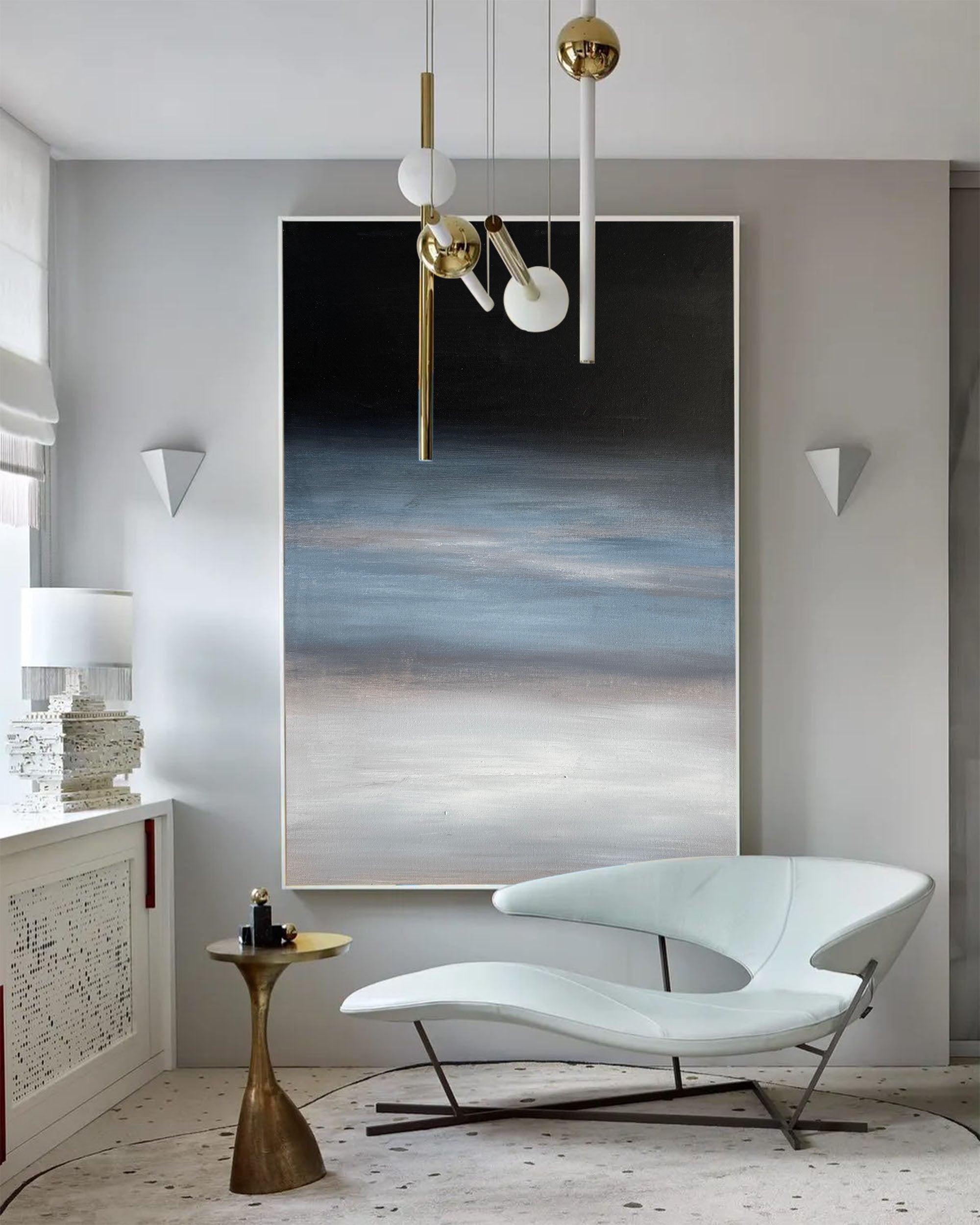 Gradient Abstract Wall Art Vertical Modern