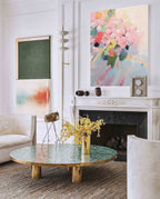 Textured Hydrangea Bouquet Painting Soft Pink
