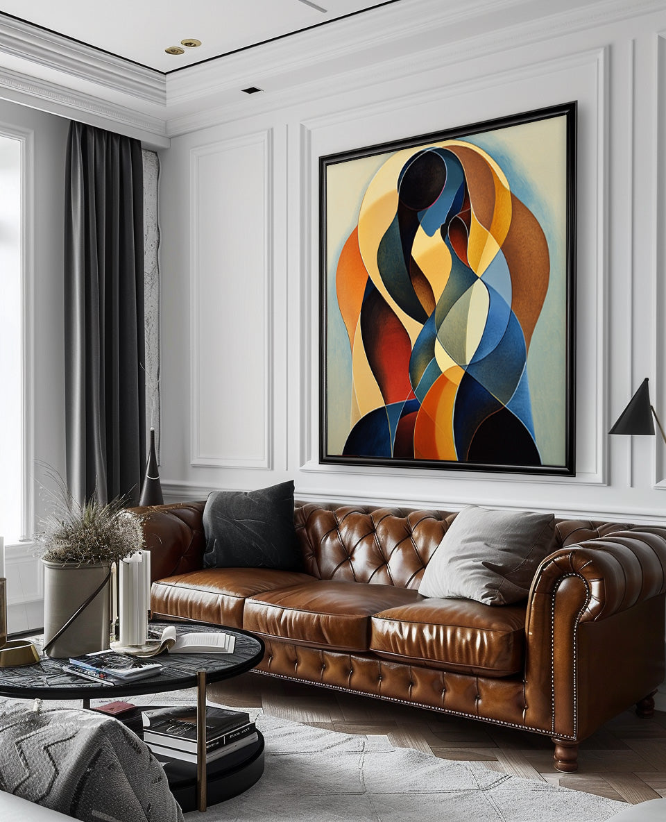 Biomorphic Embrace Abstract Painting Intimate
