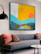 Wall Art Abstract Geometric Block Serene