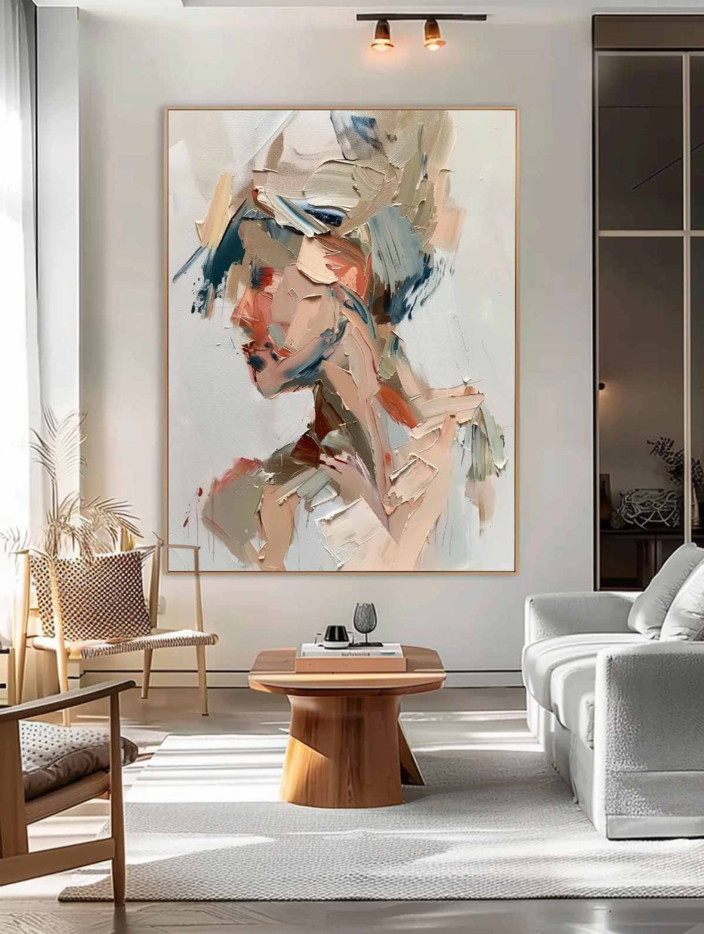 Impasto Abstract Female Portrait Textured
