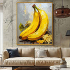 Impasto Banana Painting Vibrant Yellow