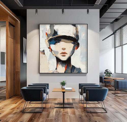 Abstract Impressionist Portrait Cap Painting