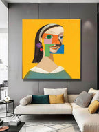 Fragmented Portrait Statement Earrings Oil Painting