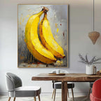 Impasto Banana Painting Vibrant Yellow