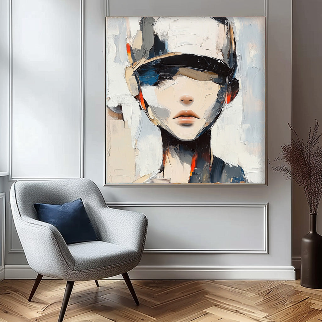 Abstract Impressionist Portrait Cap Painting