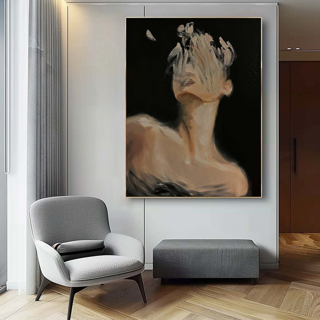 Figure With Obscured Face Moody Wall Decor