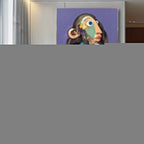 Cubist Geometric Woman Portrait Oil Painting