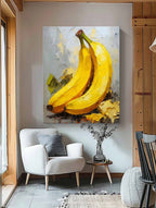 Impasto Banana Painting Vibrant Yellow