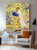 Fauvist Portrait Painting Vibrant Yellow & Blue