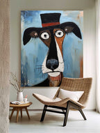 Surrealist Dog Painting Dapper Hound Modern Wall Art