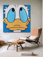 Textured Grumpy Donald Duck Painting Bold