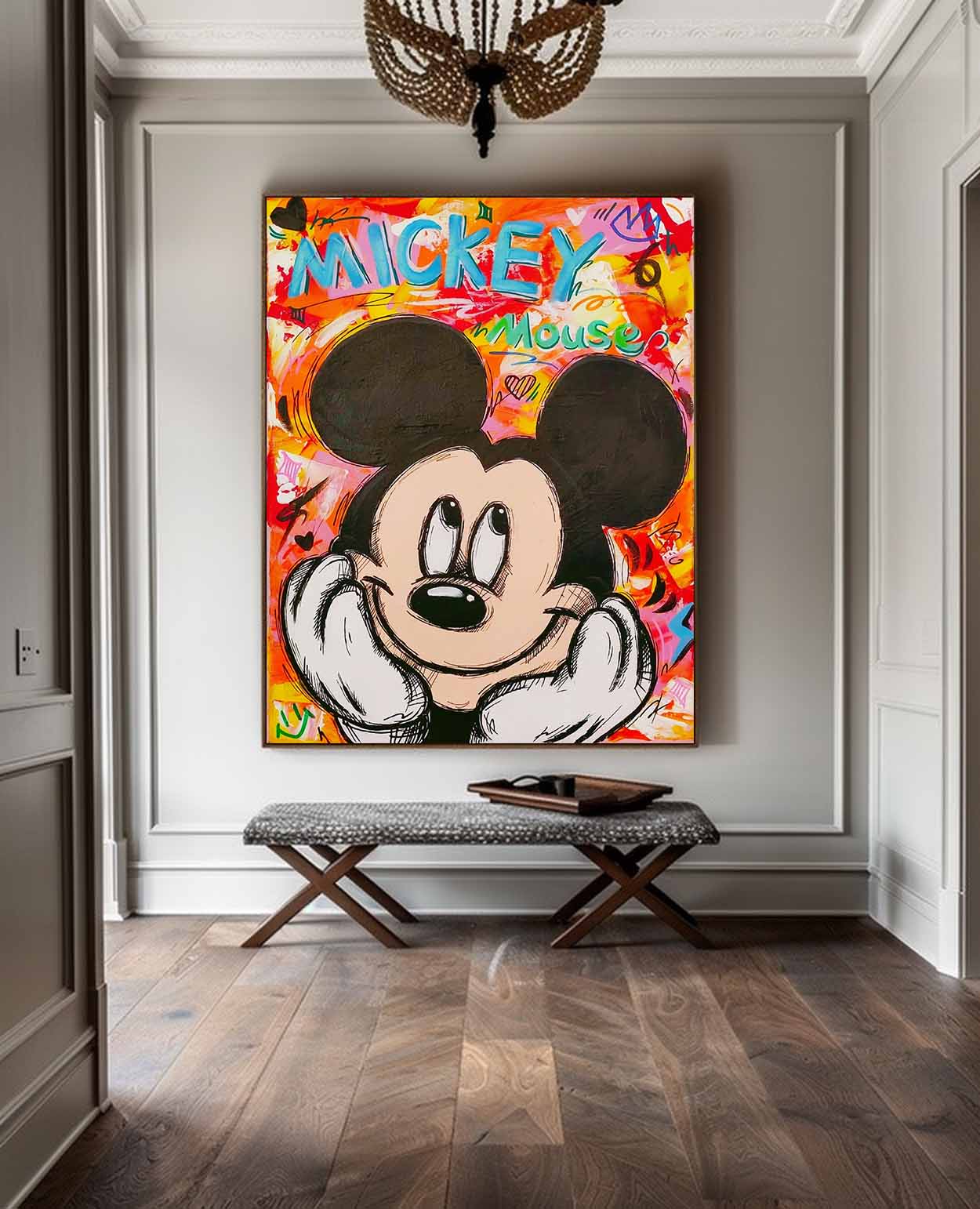 Pop Art Mickey Mouse Painting Vibrant Wall Art