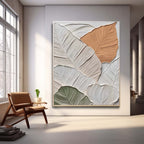 Textured 3D Leaf Wall Art Neutral Botanical