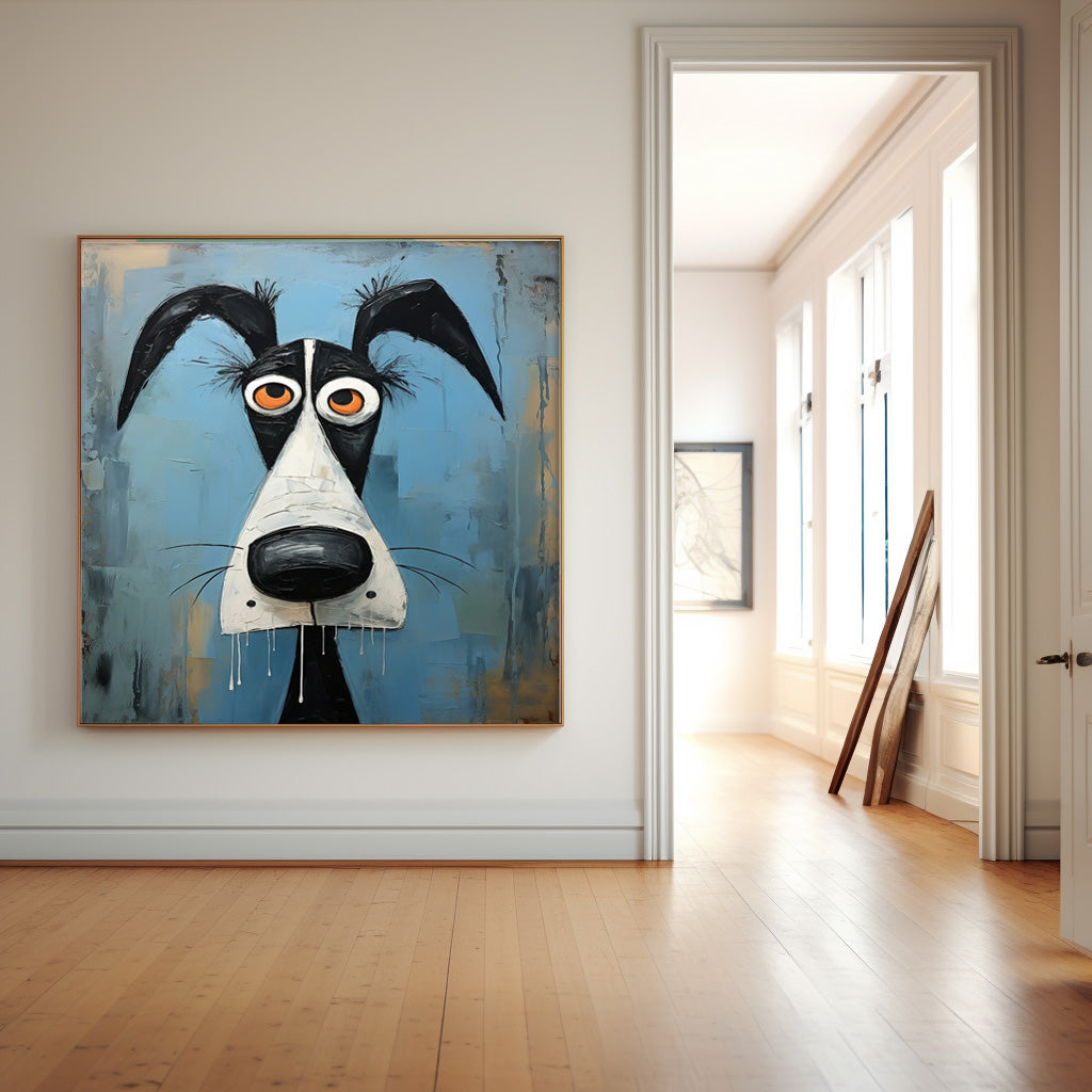 Surrealist Dog Painting Whimsical Pup Modern