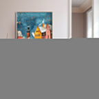 Cozy European Winter Town Painting Festive