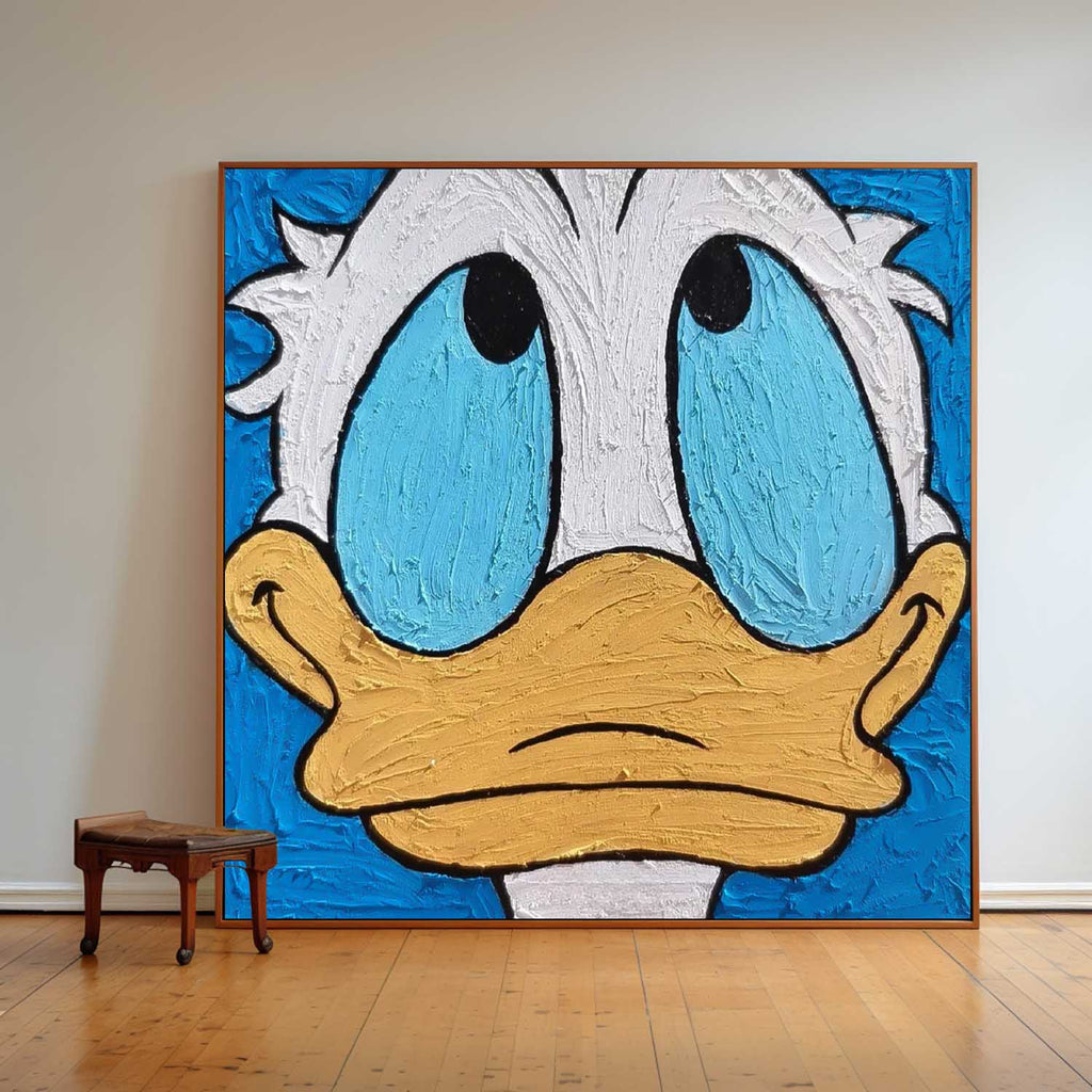 Textured Grumpy Donald Duck Painting Bold