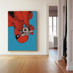 Spiderman Upside Down With Camera Retro Comic