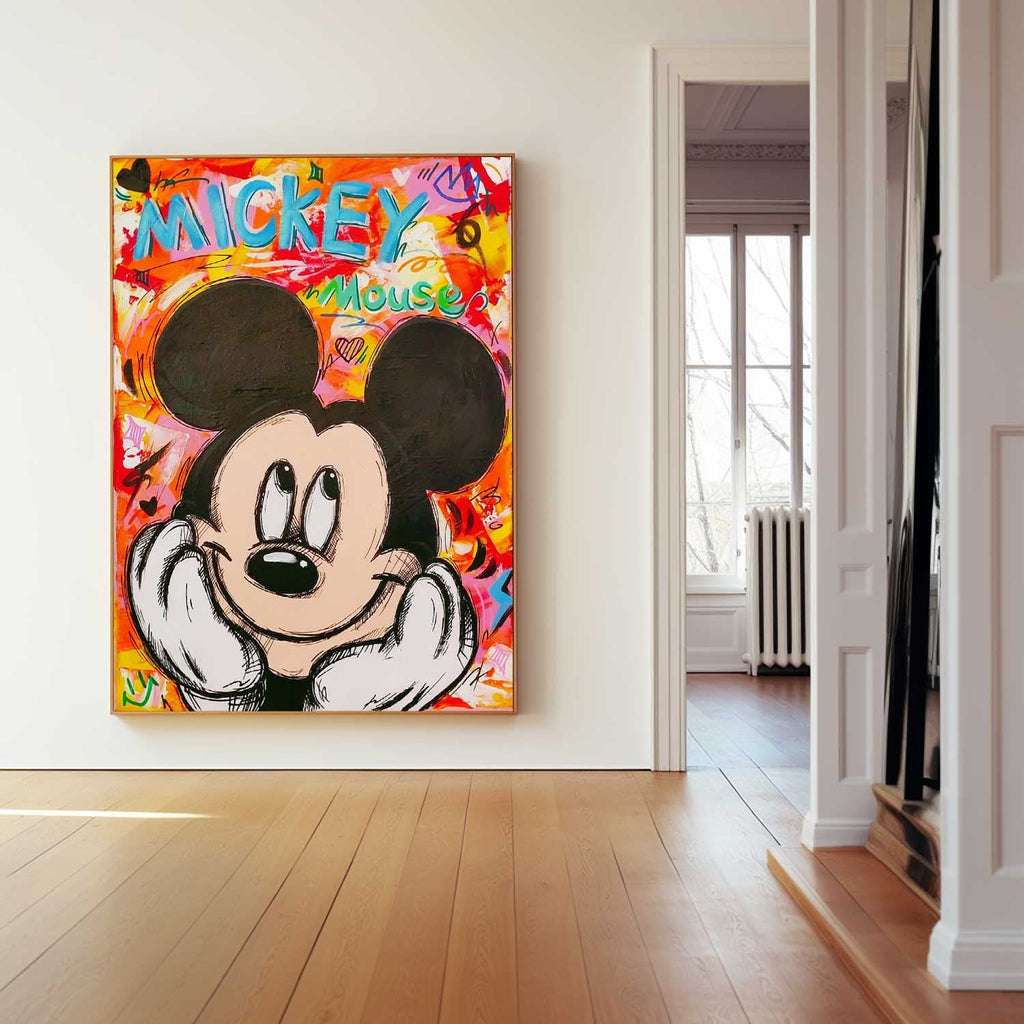 Pop Art Mickey Mouse Painting Vibrant Wall Art