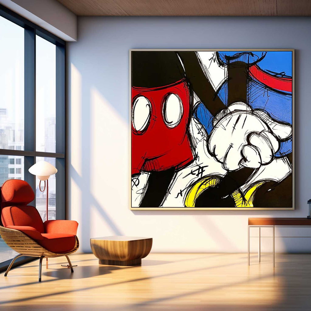 Pop Art Mickey and Donald Hands Graffiti Painting