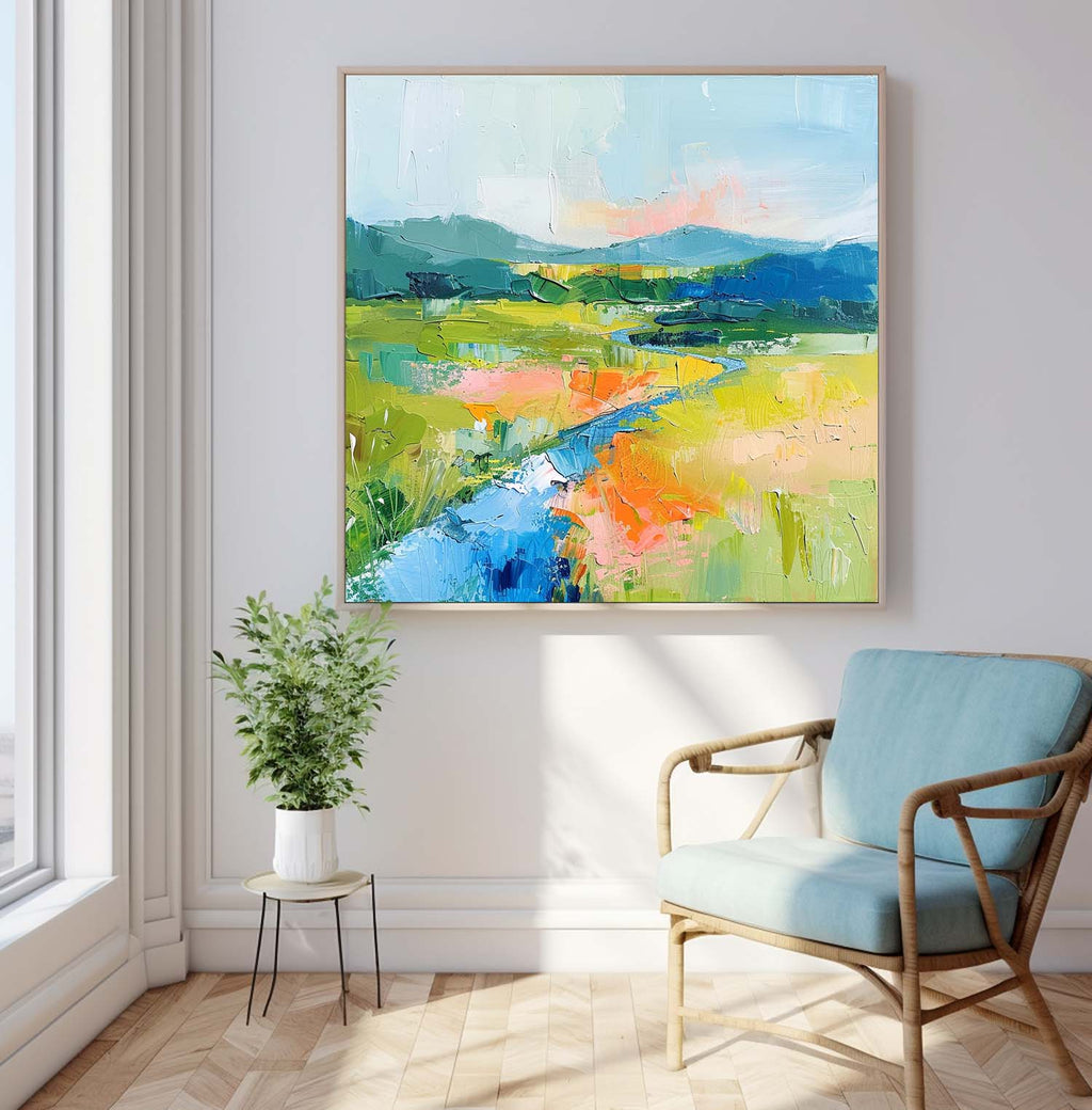 Wall Art Abstract Artistic Dopamine Mountain River