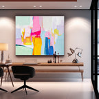 Vibrant Pastel Color Block Oil Painting