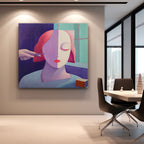 Surreal Haircut Portrait Oil Painting