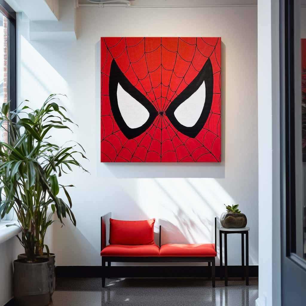 Spiderman Mask Close Up Minimalist Wall Art
