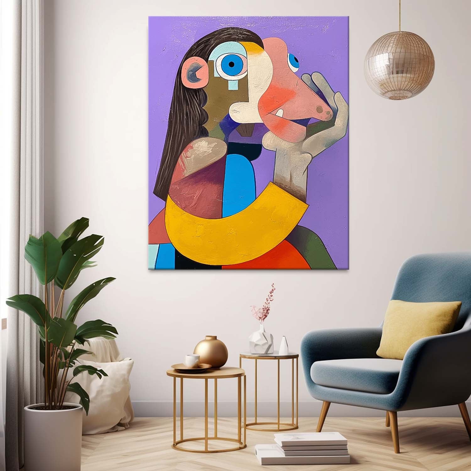 Cubist Surreal Portrait Oil Painting