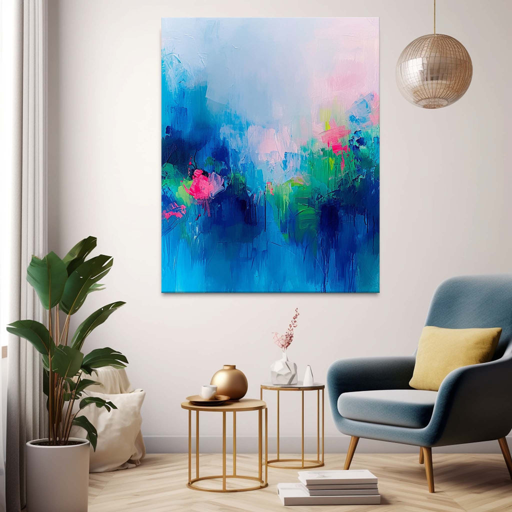 Wall Art Abstract Elegant Cool Tone Serene