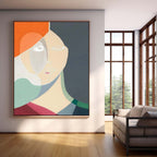 Cubist Abstract Portrait Serene Modern Wall Art