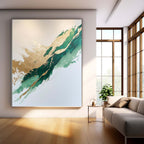 Green Gold Painting Luxurious Wall Art Elegant