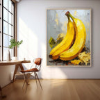 Impasto Banana Painting Vibrant Yellow