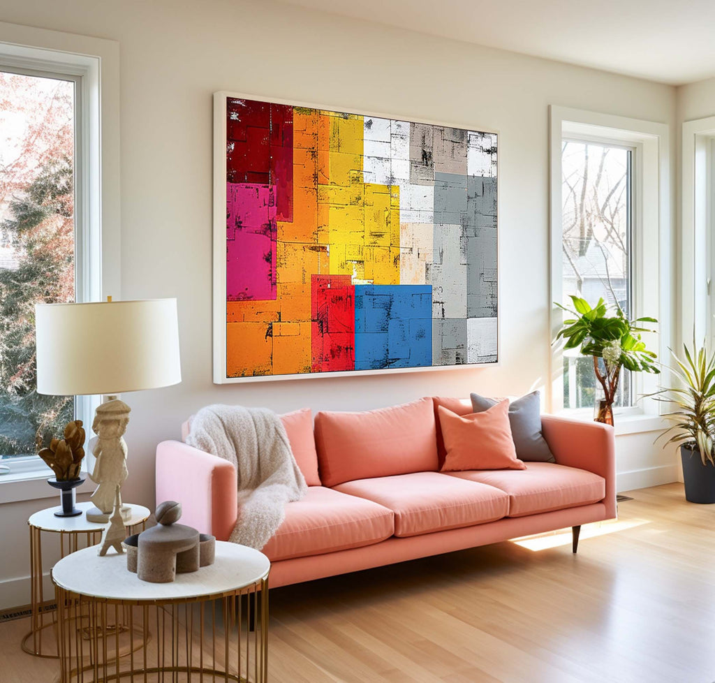 Wall Art Abstract Energetic Lively Bauhaus Geometric
