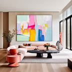 Vibrant Pastel Color Block Oil Painting