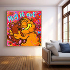 Garfield Hug It Out Pop Graffiti Style Wall Art