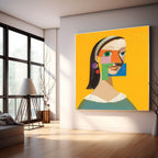 Fragmented Portrait Statement Earrings Oil Painting