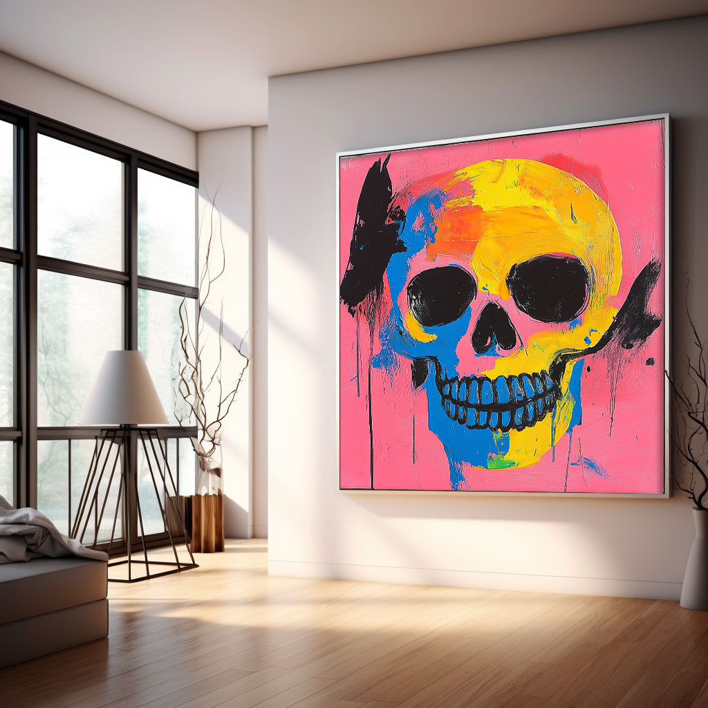 Neo-Expressionist Skull Painting Bold Modern
